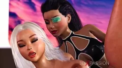 播放 绝妙的动作：人妖在零重力下用极度深喉和后入式操金发女郎