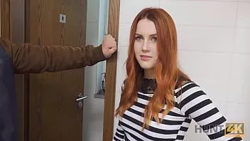 Play Hunt4k. for cash cuck permits hunter to fuck red-haired gf in restroom